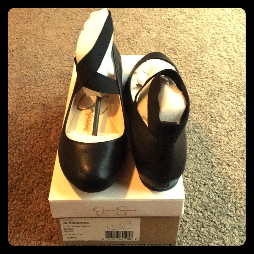Jessica Simpson Black Ballet Flats